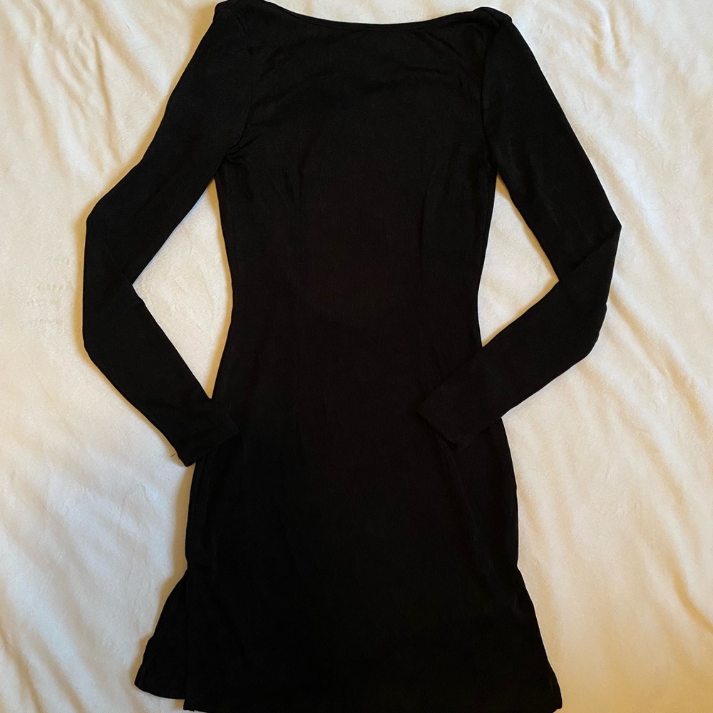 Princess Polly Lioness ☀️ Mini Montana Black Cutout Back Sleek Dress